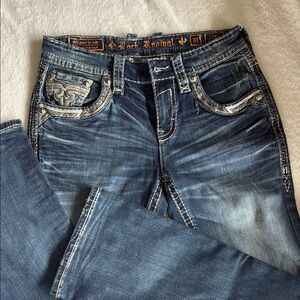 Rock Revival Men’s Dark Blue Boot Cut Jeans